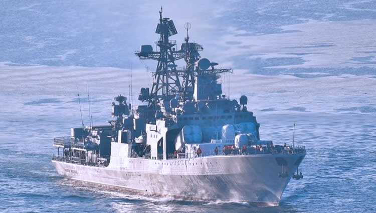 Kapal perang anti-kapal selam besar Laksamana Panteleyev yang akan mewakili Rusia dalam latihan.(FOTO : TASS)