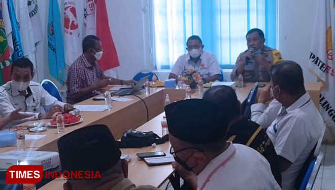 Rakor persiapan Porkab Probolinggo 2021 di kantor KONI kabupaten setempat. Porkab akan digelar pekan depan (foto: Syamsul Akbar/Diskominfo)