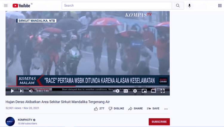cek fakta Genangan Air di Sirkuit Mandalika 2