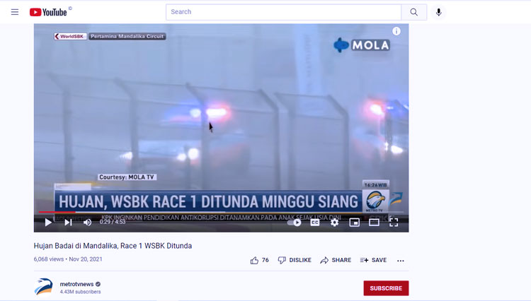 cek fakta Genangan Air di Sirkuit Mandalika 4