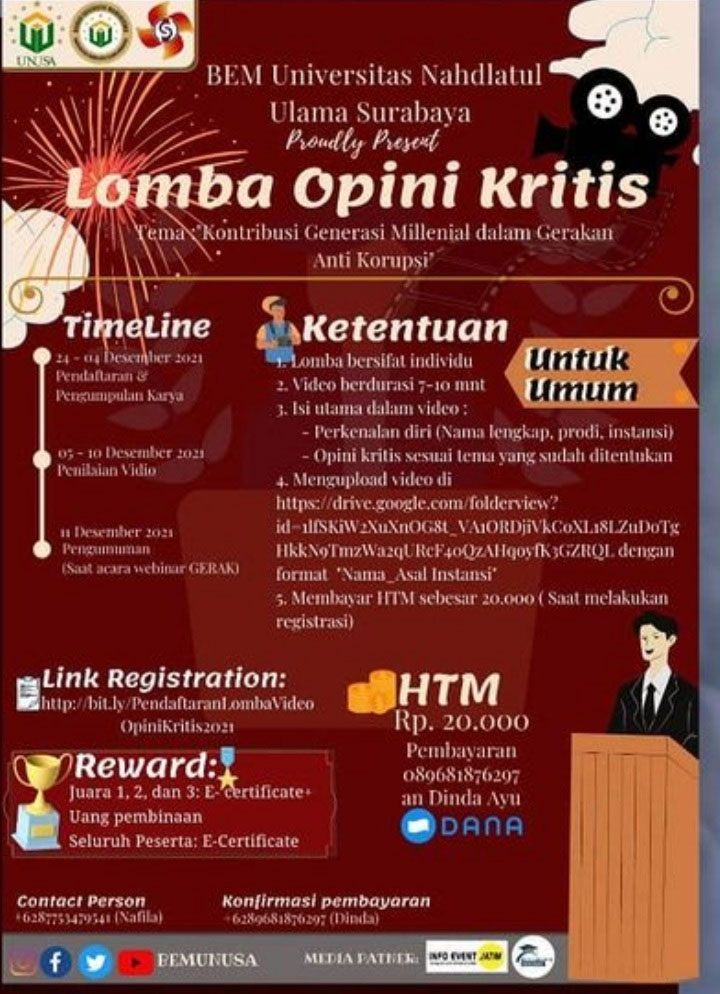 Gelar Lomba Opini Kritis, BEM Unusa Ajak Milenial Berkarya - TIMES ...