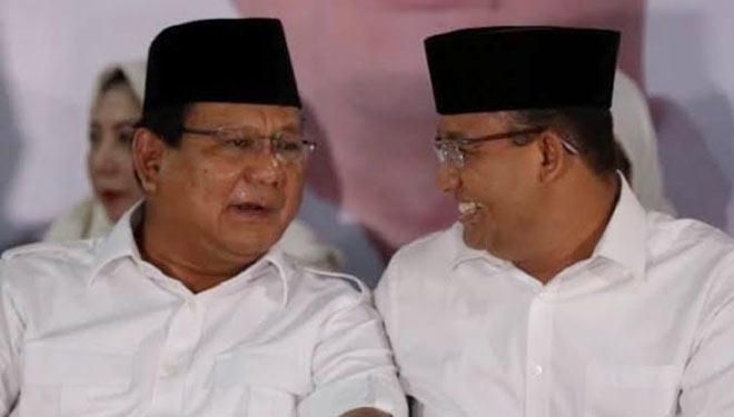 Ketua Umum Partai Gerindra Prabowo Subianto dan Gubernur DKI Jakarta Anies Baswedan. (FOTO: Kompas)