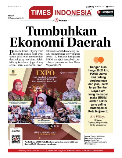 Edisi Senin, 6 Desember 2021: E-Koran, Bacaan Positif Masyarakat 5.0