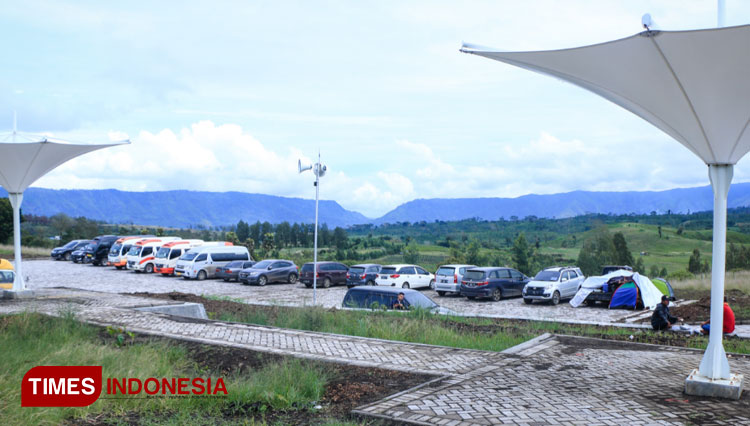 Salah satu titik pembenahan prasarana di objek Wisata Kawah Wurung Kabupaten Bondowoso Jawa Timur (FOTO: Disparpora for TIMES Indonesia).