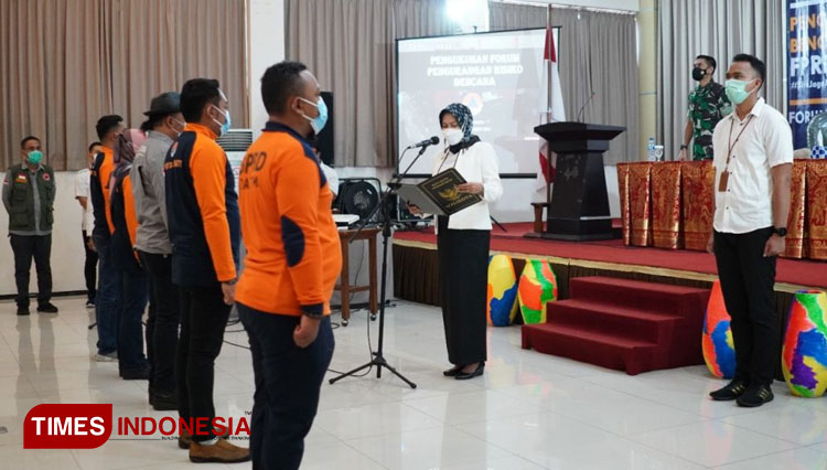 Pengukuhan Forum Pengurangan Risiko Bencana (FPRB) Kota Batu di Hotel Aster, Rabu (15/12). (Foto : Dok. Diskominfo Kota Batu)