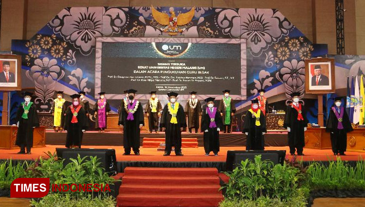 Kukuhkan Lima Profesor, Universitas Negeri Malang Kini Miliki 92 Guru Besar