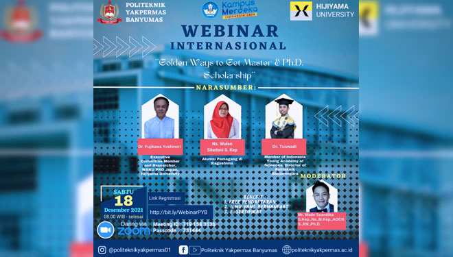 Webinar bertajuk “Golden Ways to Get Master & PhD Scholarship” (FOTO : Politeknik Yakpermas Banyumas for TIMES Indonesia)
