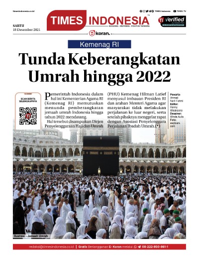 Edisi Sabtu, 18 Desember 2021: E-Koran, Bacaan Positif Masyarakat 5.0