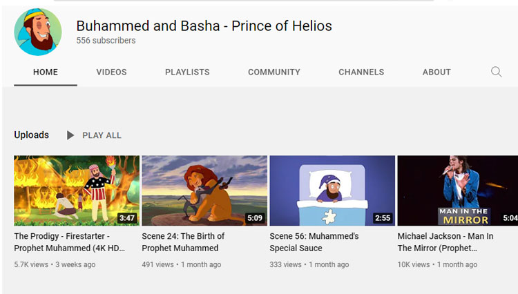 Akun YouTube Buhammed and Basha-Prince of Helios dan video-videonya. (Foto: Tangkapan layar YouTube Buhammed and Basha-Prince of Helios)