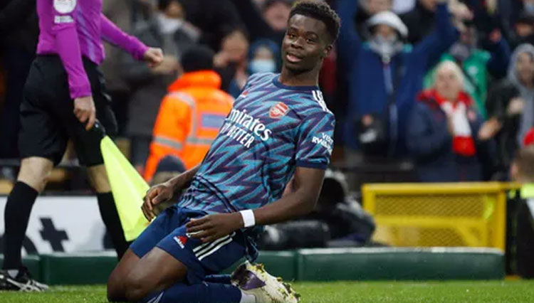 Bukayo Saka jadi bintang kemenangan Arsenal