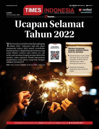 Edisi Kamis, 30 Desember 2021: E-Koran, Bacaan Positif Masyarakat 5.0