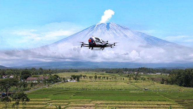 Drone E-Hang 216 Bantu Petakan Wilayah Terdampak Erupsi Gunung Semeru