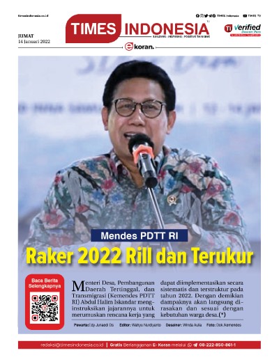 Edisi Jumat, 14 Januari 2022: E-Koran, Bacaan Positif Masyarakat 5.0