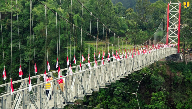 Selesai Dibangun Kementerian PUPR RI, Jembatan Gantung Girpasang Diresmikan