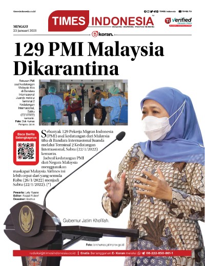 Edisi Minggu, 23 Januari 2022: E-Koran, Bacaan Positif Masyarakat 5.0