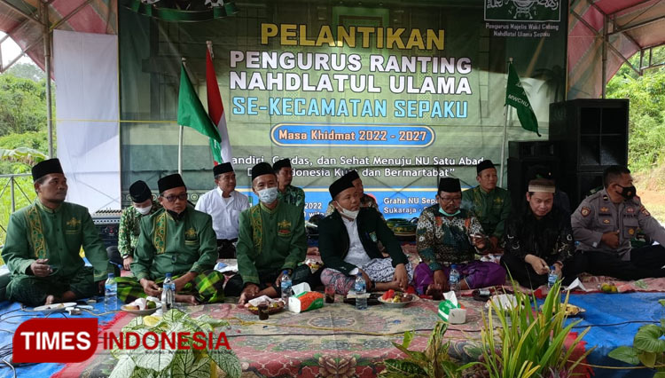 Pelantikan Pengurus Pengurus 15 Ranting NU Se-Kecamatan Sepaku, Minggu (23/1/2022). Prof Haris Singgung soal NKRI Harga Mati. (Foto: Dok. Prof Haris for TIMES Indonesia)