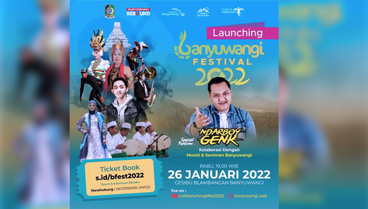 Malam Ini, Ndarboy Genk Bakal Meriahkan Peluncuran Banyuwangi Festival 2022