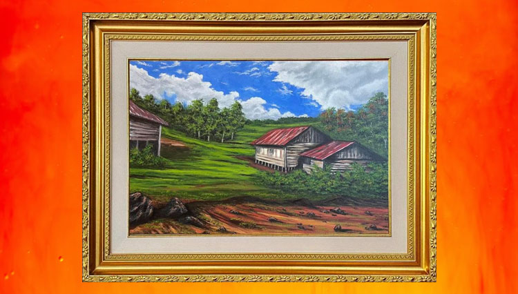 SBY Pamerkan Tiga Karya Lukisannya Bernuansa Desa