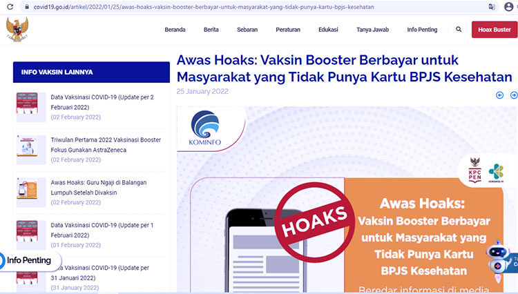 cek fakta Vaksin Booster Wajib Bayar 3