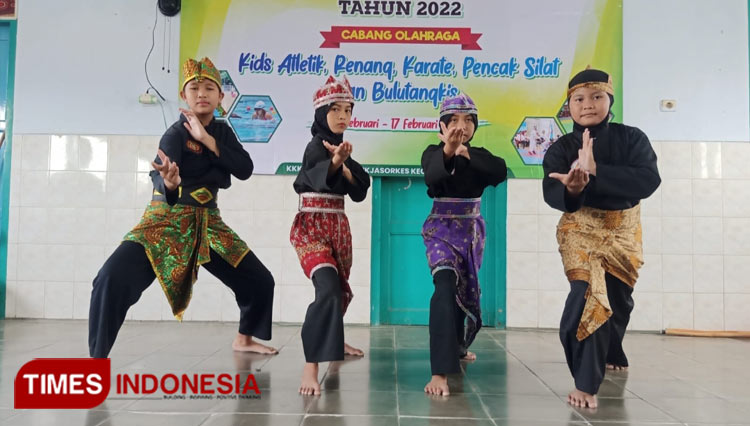 Para peserta seleksi KOSN Kecamatan Ponorogo cabang olahraga pencak silat. (Foto:Evita/TIMES Indonesia)