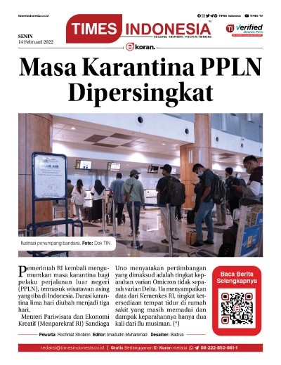 Edisi Senin, 14 Februari 2021: E-Koran, Bacaan Positif Masyarakat 5.0