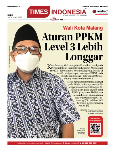 Edisi Rabu, 16 Februari 2021: E-Koran, Bacaan Positif Masyarakat 5.0