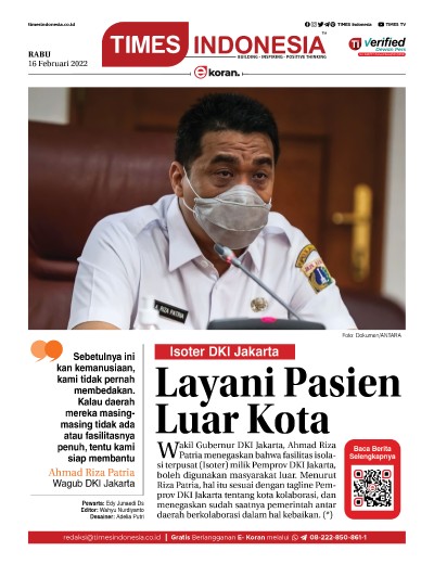 Edisi Rabu, 16 Februari 2021: E-Koran, Bacaan Positif Masyarakat 5.0